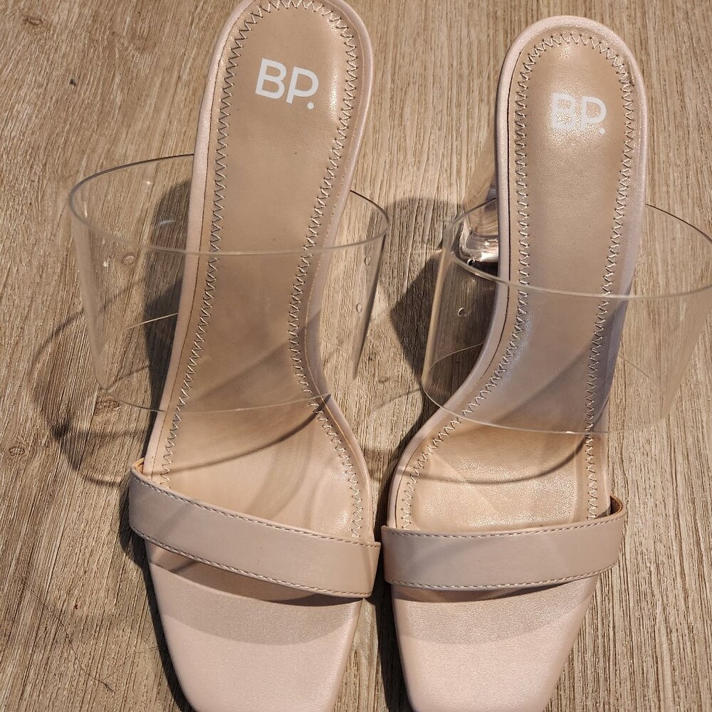BPNaomi Blush Faux Leather Heels